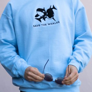 Save The Whales Embroidered Crewneck